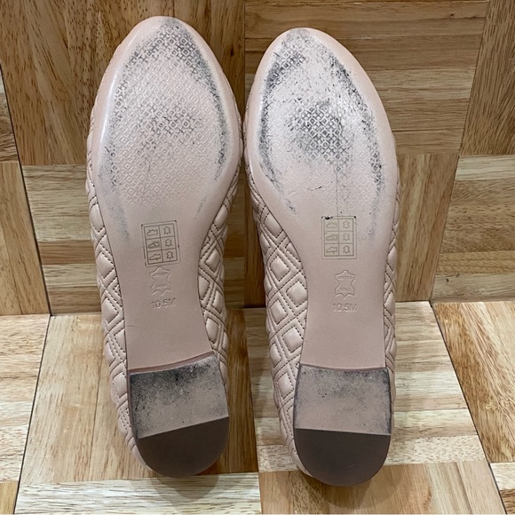 TORY BURCH Marion Quilted Ballet Flat North Nappa Gross Grain Quilt Stitch 10.5 - Picture 12 of 13
